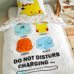 Parure Housse De Couette + Taie D'oreiller Enfant Pokemon® Blanc Aop - Pokemon