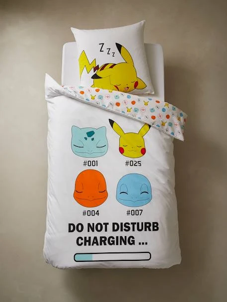 Parure Housse De Couette + Taie D'oreiller Enfant Pokemon® Blanc Aop - Pokemon 4 Parure Housse De Couette + Taie D'oreiller Enfant Pokemon® Blanc Aop - Pokemon – Image 4