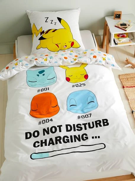 Parure Housse De Couette + Taie D'oreiller Enfant Pokemon® Blanc Aop - Pokemon 1 Parure Housse De Couette + Taie D'oreiller Enfant Pokemon® Blanc Aop - Pokemon
