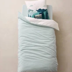 Parure Housse De Couette + Taie D'oreiller Enfant SUR LES RAILS Vert - Vertbaudet -Vertbaudet shop parure housse de couette taie doreiller enfant sur les rails 4