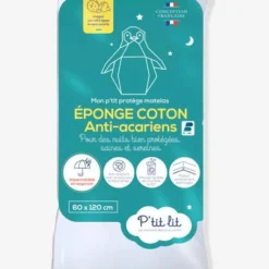 Protège Matelas Imperméable éponge Anti-acariens Bi Ome 60x120 Cm P'TIT LIT Blanc - P'tit Lit
