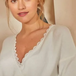 Pull Devant/dos Grossesse Et Allaitement Blanc - Vertbaudet -Vertbaudet shop pull devantdos grossesse et allaitement 3