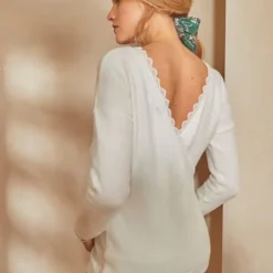 Pull Devant/dos Grossesse Et Allaitement Blanc - Vertbaudet -Vertbaudet shop pull devantdos grossesse et allaitement 4