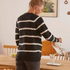 Pull Maille Perlée Grossesse Et Allaitement Rayé Noir Et Beige - Vertbaudet -Vertbaudet shop pull maille perlee grossesse et allaitement 3