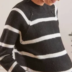Pull Maille Perlée Grossesse Et Allaitement Rayé Noir Et Beige - Vertbaudet -Vertbaudet shop pull maille perlee grossesse et allaitement 4