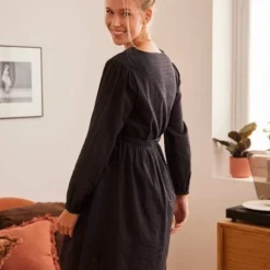 Robe Cache-coeur Grossesse Et Allaitement Noir Fonce Uni - Vertbaudet -Vertbaudet shop robe cache coeur grossesse et allaitement 2