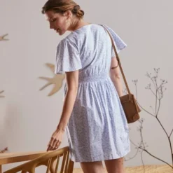 Robe Courte En Crêpe Imprimé Grossesse Et Allaitement Blanc Imprimé - Vertbaudet -Vertbaudet shop robe courte en crepe imprime grossesse et allaitement 3