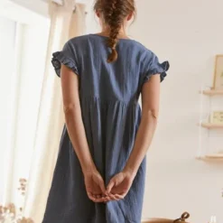 Robe Courte En Gaze De Coton Grossesse Et Allaitement Bleu - Vertbaudet 10 Robe Courte En Gaze De Coton Grossesse Et Allaitement Bleu - Vertbaudet -Vertbaudet shop robe courte en gaze de coton grossesse et allaitement 4