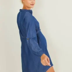 Alternative view of Robe De Grossesse Et Allaitement En Denim Léger Stone - Vertbaudet