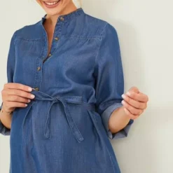 Robe De Grossesse Et Allaitement En Denim Léger Stone - Vertbaudet -Vertbaudet shop robe de grossesse et allaitement en denim leger 2