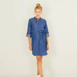 Robe De Grossesse Et Allaitement En Denim Léger Stone - Vertbaudet
