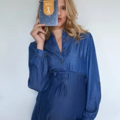 Robe De Grossesse Et Allaitement En Denim Léger Stone - Vertbaudet -Vertbaudet shop robe de grossesse et allaitement en denim leger 4