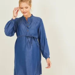 Robe De Grossesse Et Allaitement En Denim Léger Stone - Vertbaudet -Vertbaudet shop robe de grossesse et allaitement en denim leger 5