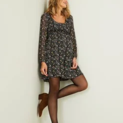 Robe De Maternité En Crêpe Imprimé Noir Imprimé - Vertbaudet -Vertbaudet shop robe de maternite en crepe imprime 4