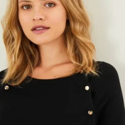 Robe Tricot De Grossesse Et D'allaitement Noir - Vertbaudet -Vertbaudet shop robe tricot de grossesse et dallaitement 2