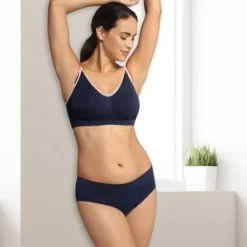 Soutien-gorge Biologique Grossesse Et Allaitement Sans Coutures CARRIWELL Original Deluxe Marine - Carriwell