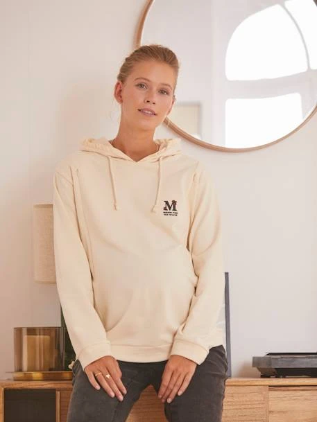 Sweat Molleton à Capuche Grossesse Et Allaitement Ecru - Vertbaudet 2 Sweat Molleton à Capuche Grossesse Et Allaitement Ecru - Vertbaudet – Image 2