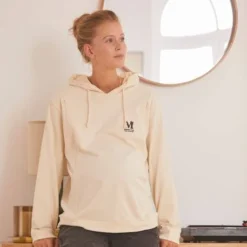 Sweat Molleton à Capuche Grossesse Et Allaitement Ecru - Vertbaudet
