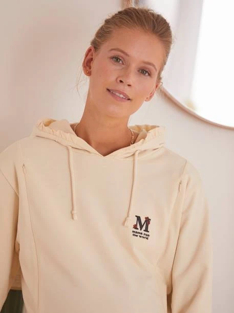 Sweat Molleton à Capuche Grossesse Et Allaitement Ecru - Vertbaudet 6 Sweat Molleton à Capuche Grossesse Et Allaitement Ecru - Vertbaudet – Image 6