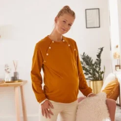 Sweat Molleton Grossesse Et Allaitement Camel - Vertbaudet