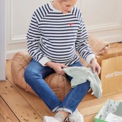 Sweat Molleton Rayé Grossesse Et Allaitement Rayé Marine - Vertbaudet -Vertbaudet shop sweat molleton raye grossesse et allaitement 3