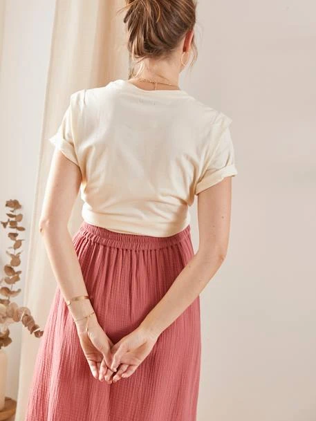 T-shirt à Message Grossesse Et Allaitement En Coton Beige - Vertbaudet 4 T-shirt à Message Grossesse Et Allaitement En Coton Beige - Vertbaudet – Image 4