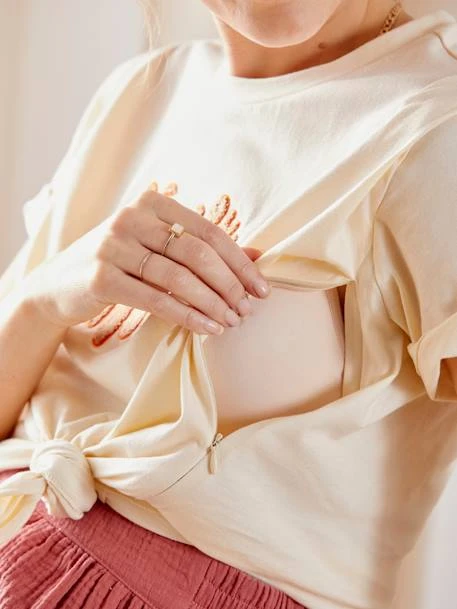 T-shirt à Message Grossesse Et Allaitement En Coton Beige - Vertbaudet 6 T-shirt à Message Grossesse Et Allaitement En Coton Beige - Vertbaudet – Image 6