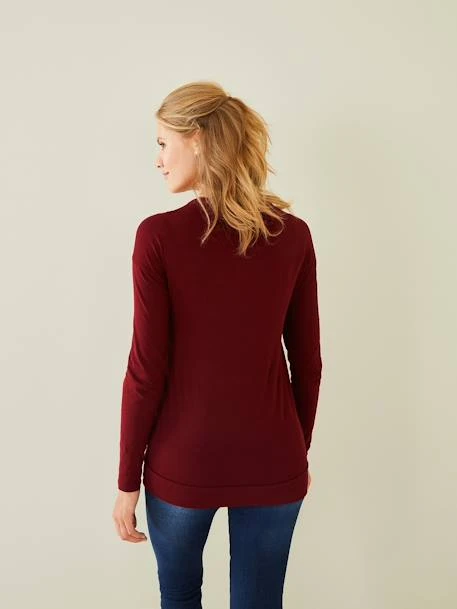 T-shirt Croisé Grossesse Et Allaitement Bordeaux - Vertbaudet 3 T-shirt Croisé Grossesse Et Allaitement Bordeaux - Vertbaudet – Image 3