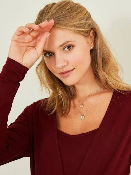 T-shirt Croisé Grossesse Et Allaitement Bordeaux - Vertbaudet 4 T-shirt Croisé Grossesse Et Allaitement Bordeaux - Vertbaudet – Image 4