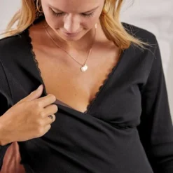 Tee-shirt Col V Croisé Grossesse Et Allaitement Gris Anthracite - Vertbaudet -Vertbaudet shop tee shirt col v croise grossesse et allaitement 2