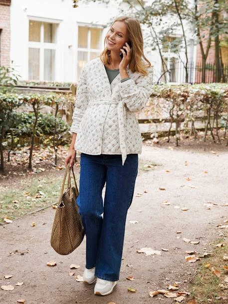 Veste Matelassée Gaze De Coton Grossesse Et Allaitement Rose Imprimé - Vertbaudet 2 Veste Matelassée Gaze De Coton Grossesse Et Allaitement Rose Imprimé - Vertbaudet – Image 2