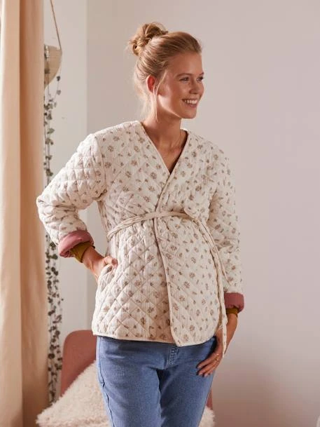 Veste Matelassée Gaze De Coton Grossesse Et Allaitement Rose Imprimé - Vertbaudet 6 Veste Matelassée Gaze De Coton Grossesse Et Allaitement Rose Imprimé - Vertbaudet – Image 6